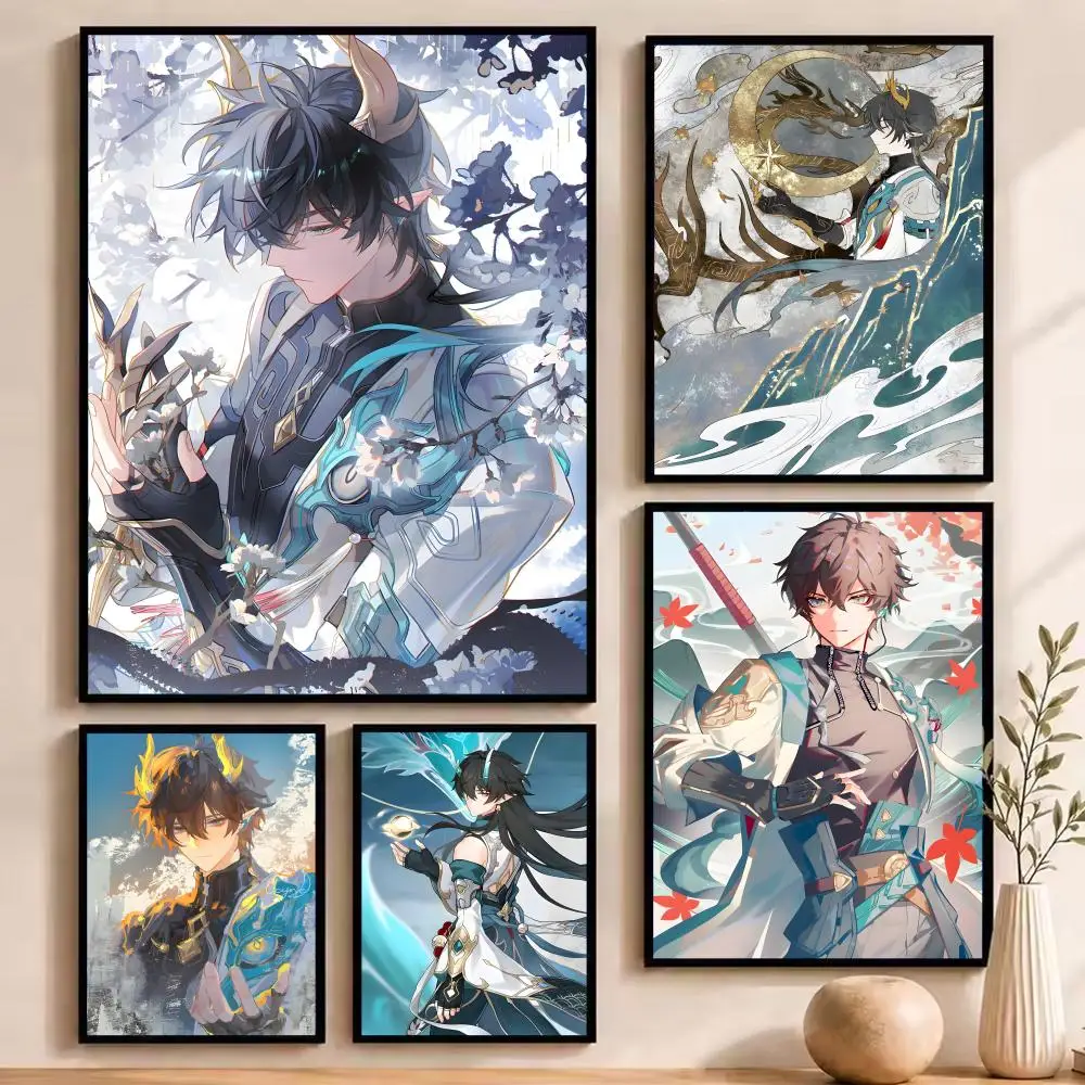Dan Heng H-Honkai Star Rail Poster Durable Painting Canvas Poster Wall Hanging Home Interior Decoration Art Mural Gift