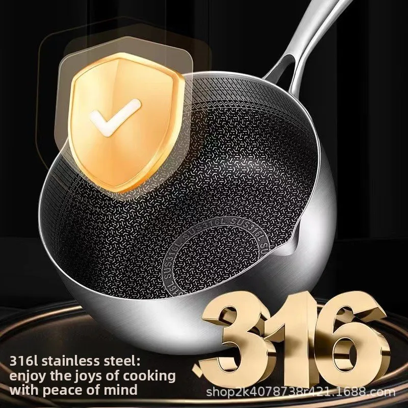 316 stainless steel milk pot household uncoated non-stick soup   instant noodles  induction cooker pot