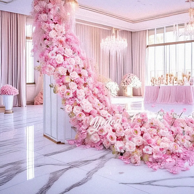 

Pink Table Flower Home Decoration Floral Arrangement Hotel Wedding Banquet Festival Window Decoration Floor Flower Arrangement