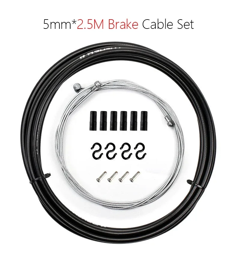 

2m/2.5m Bike Brake & Shift Cable Kit 4mm/5mm Mountain Road Bike Derailleur Cable Set with Housing, Comprehensive Repair Solution