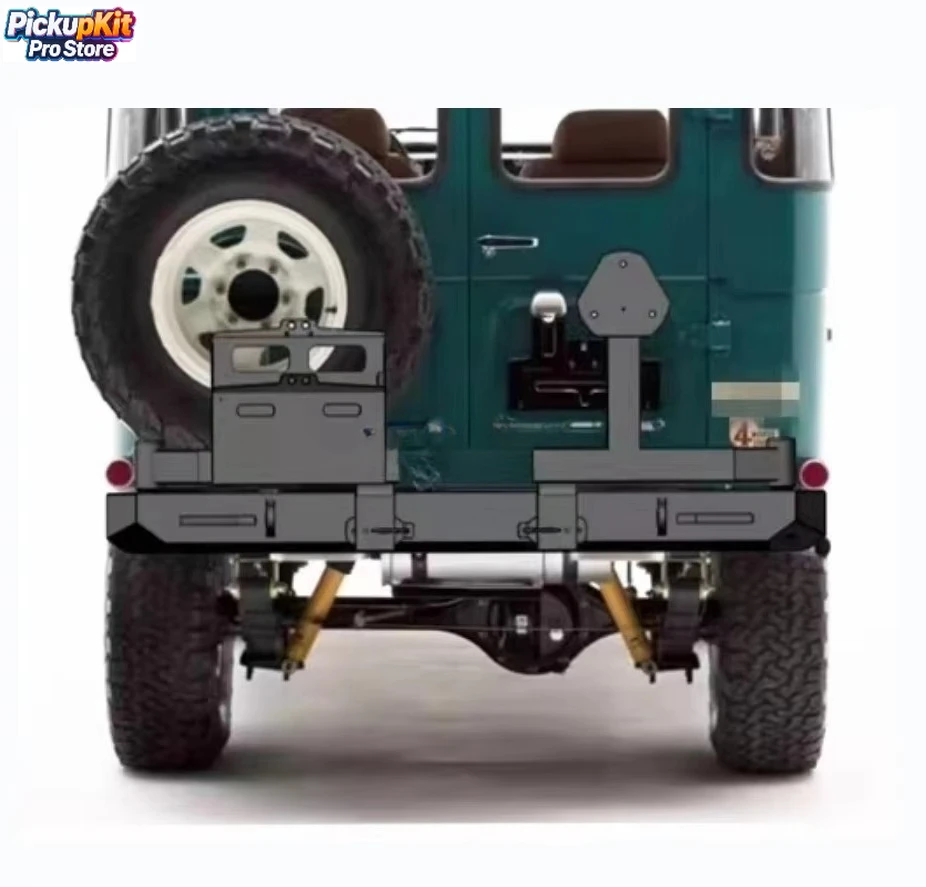 

Heavy-Duty Steel Rear Bumper Tyre Bracket & Fuel Holder for FJ40 LC40