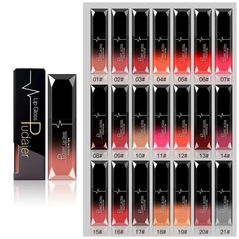 Pudaier 21 cores nude veludo lipgloss à prova dwaterproof água sexy fosco batom líquido hidratante brilho labial maquiagem beleza cosméticos