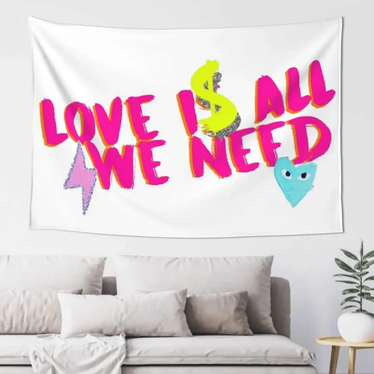 

Love is all we need Tapestry Decoration For Home Japanese Room Decor Tapestry