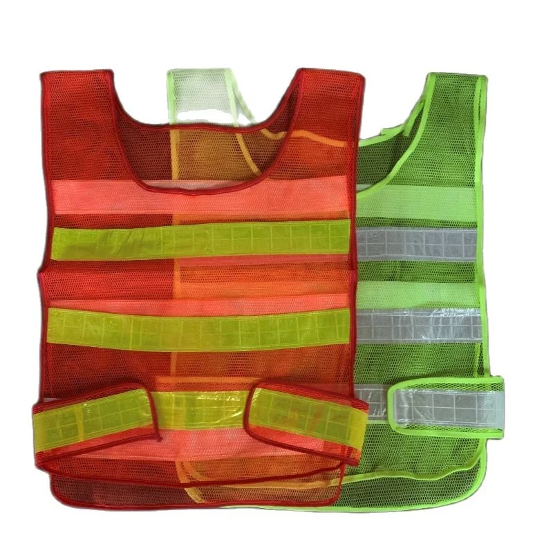 Traffic Cleaning Highways Sanitation Reflective Safety Clothing  Adjustable Waist Size Breathable Mesh Reflective Warning Vest