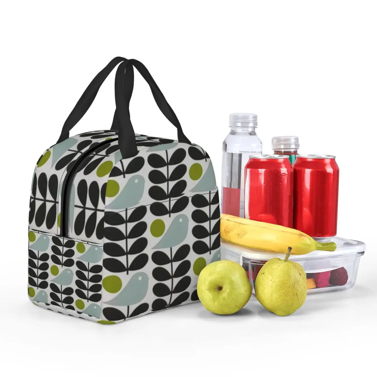 Custom Orla Kiely Scandinavian Multi-Stemmed Birds Flower Thermal Insulated Lunch Bag Women Resuable Lunch Tote Storage Food Box