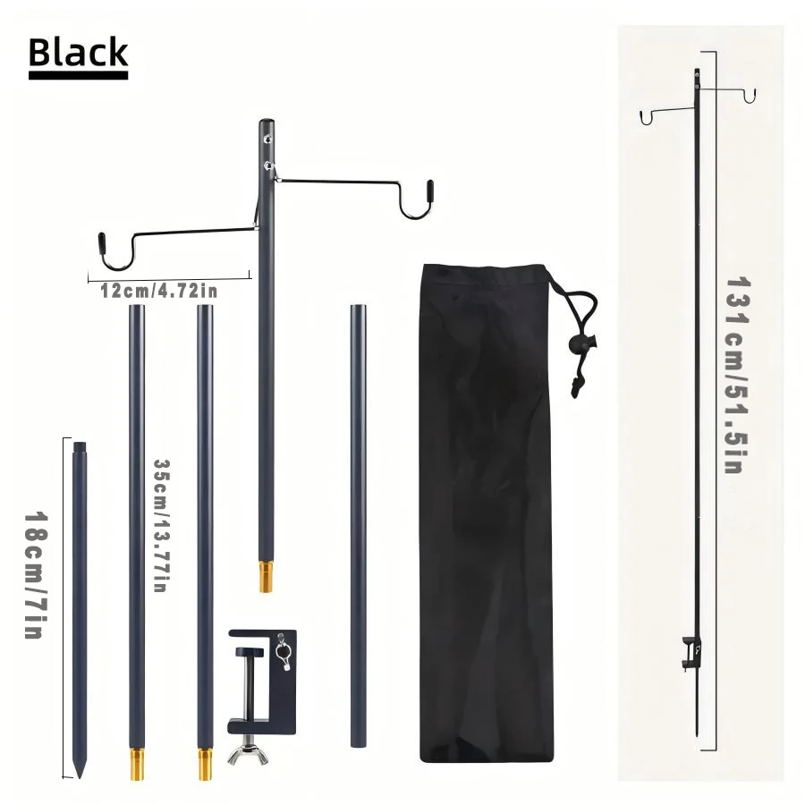 

Folding Lantern Stand Pole Portable Lamp Stand Hook Light Stand Holder for Camping Fishing Picnic BBQ Outdoor Activities