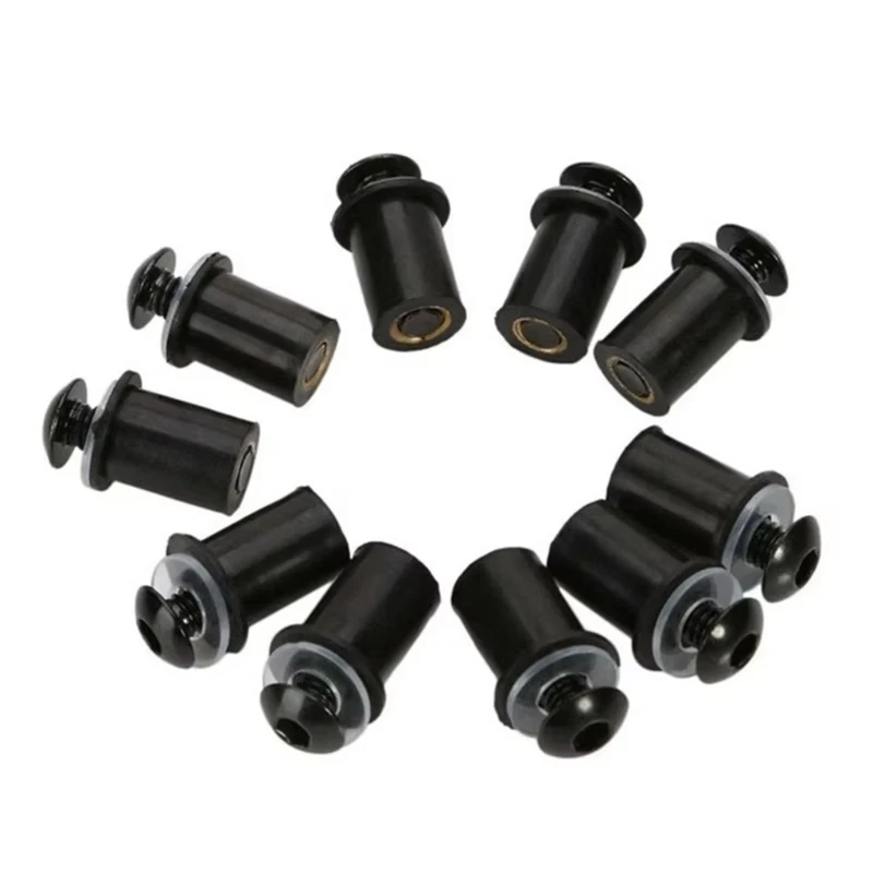 0xxd 10pcs มอเตอร์ไซค์ M5x16mm windscreen สลักเกลียวน็อตน็อต Universal กระจกหน้ารถอลูมิเนียมชุดอุปกรณ์เสริมมอเตอร์ไซค์