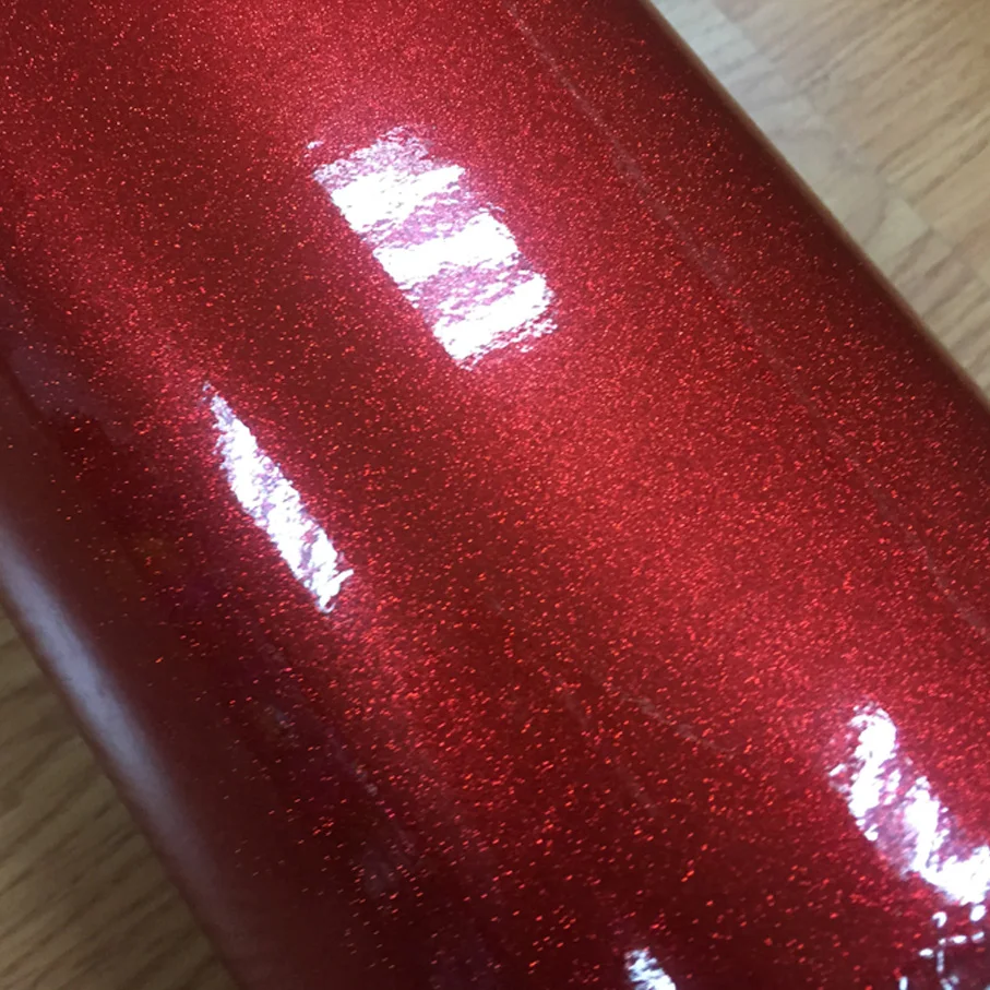 152cm*20m/Roll High Glossy Red Diamond pearl glitter wrapping vinyl film Glossy diamond glitter car styling