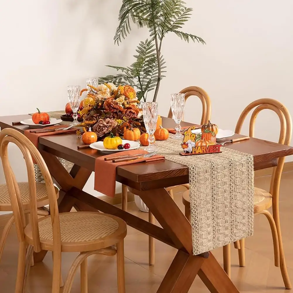 Durable Table Runner Boho Burlap Table Runner Rustic Farmhouse Jute Woven Centerpiece Decor Dining Kitchen Coffee Table for Home