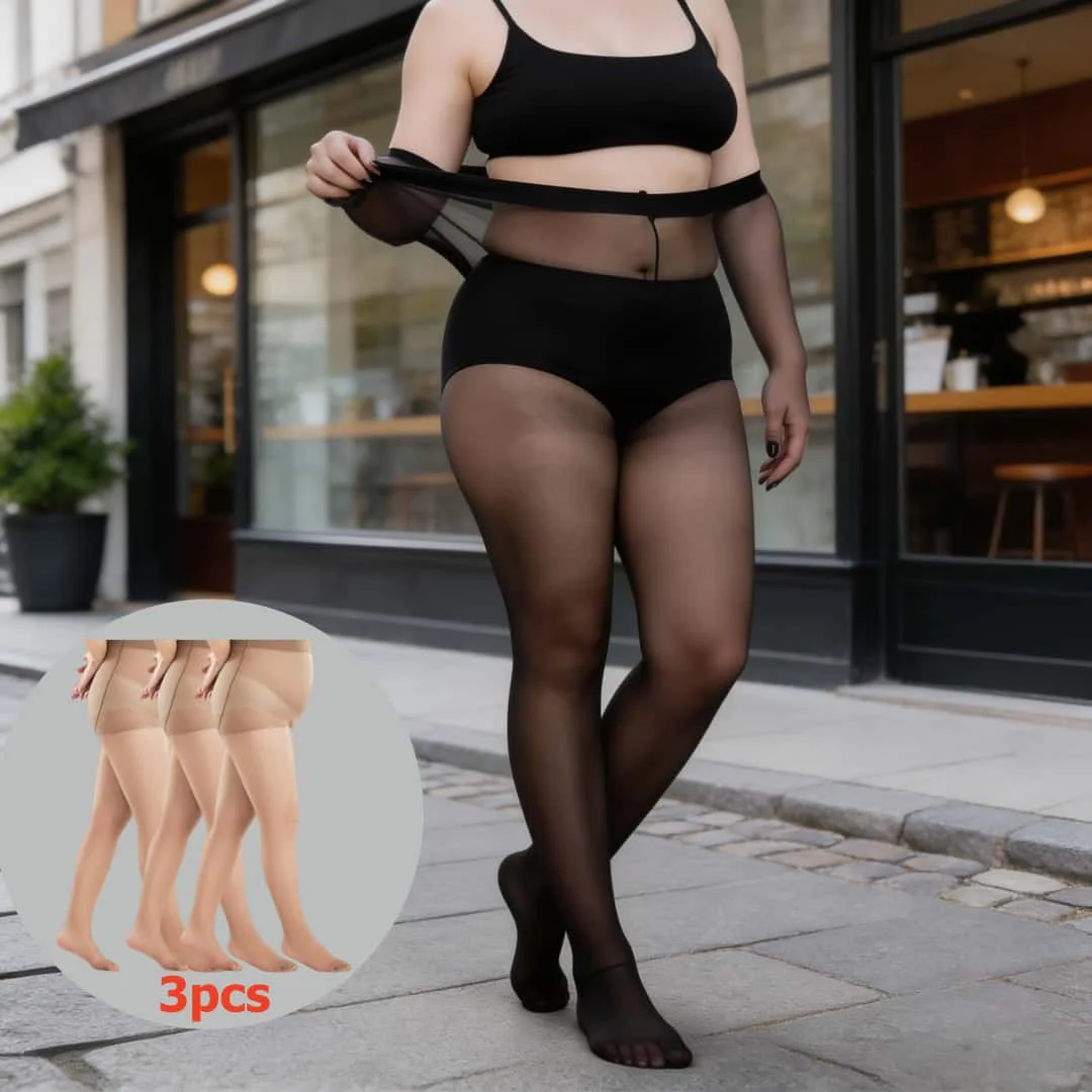3PCS/SET Plus Size Women's Summer Thin Sheer Tights High Elastic Slimming 15D Tummy Control Transparent Pantyhose Leggings 3xxxl
