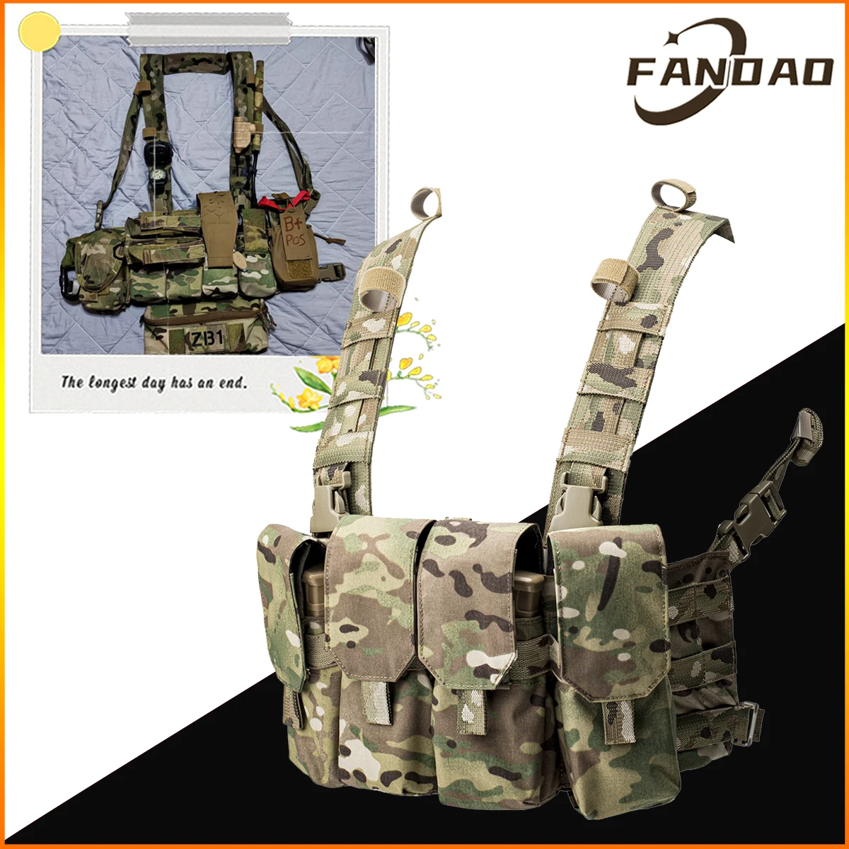 

Tactical Hunting Reconnaissance Chest Mount OR Style Lightweight Reconnaissance Tactical Chest Compatible with 7.64 5.45 500D