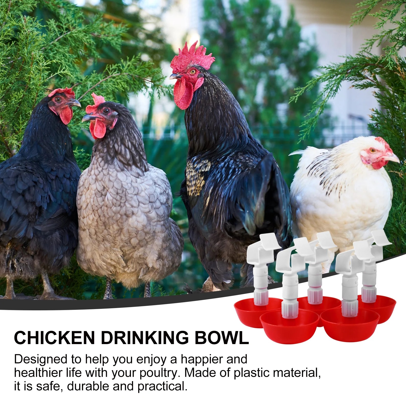 

5pcs Water Bowl Adjustable Drinker for Poultry Fresh Supplies Pet Accessories Chick Cup