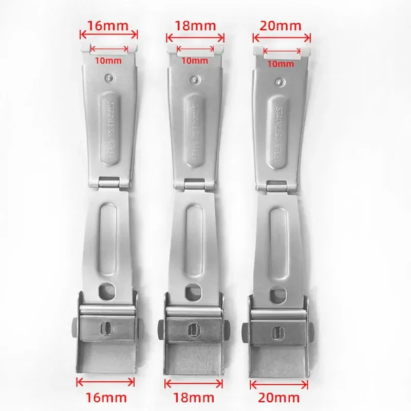 14mm 16mm 18mm 20mm 22mm Butterfly Buckle Stainless Steel Watch Clasp Double Press Buckle Folding Buckle Watch Band Accessoriess