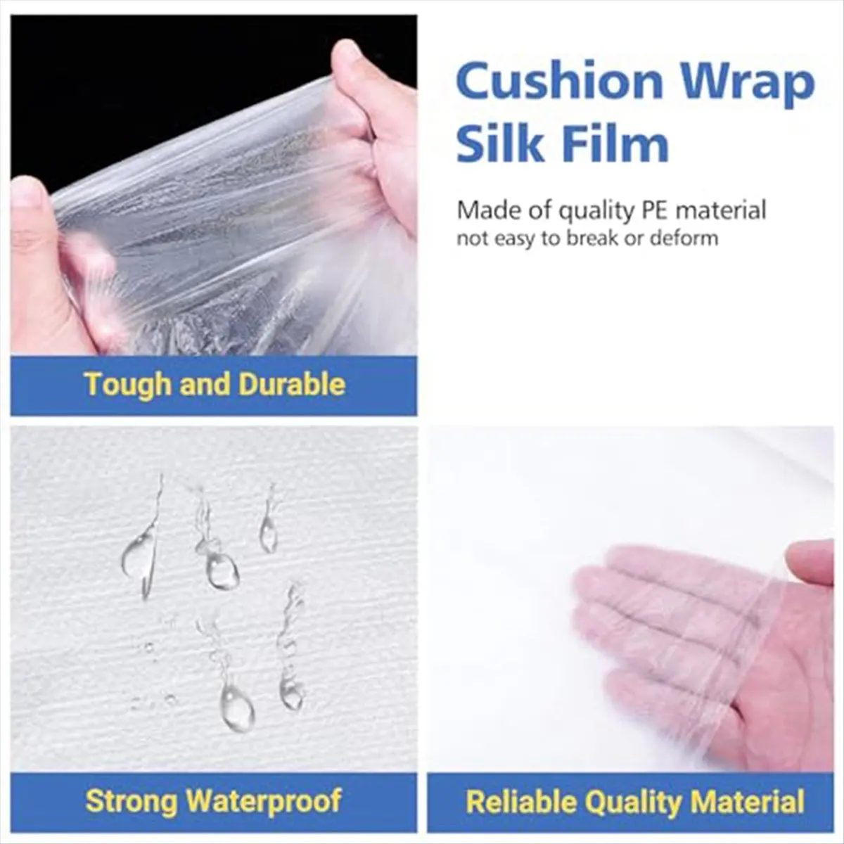 FOR HOME 2 Rolls Cushion Wrap Silk Film Waterproof, 79Inch x 22 Yards Upholstery Cushion Wrap for Furniture Home ,(2 Rolls)