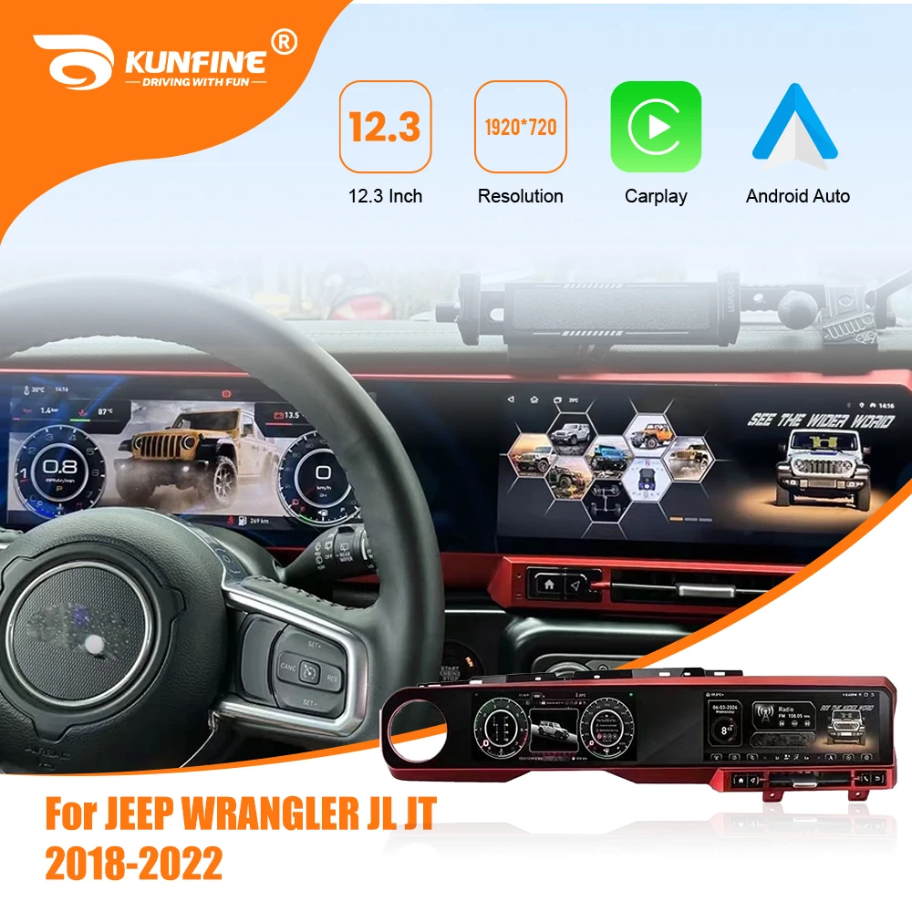 

Автомобильная цифровая приборная панель с ЖК-дисплеем для JEEP Wrangler 2018-2022, виртуальная приборная панель, спидометр, двойной экран, Android автомобильный радиоприемник