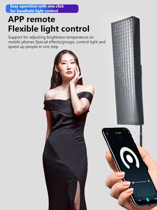 ZSYB JB-200Bi Portable Flexible Square Rollable Cloth LED Fill Light 2700K-6500K 200W Lamp Studio Video Light Panel APP Control