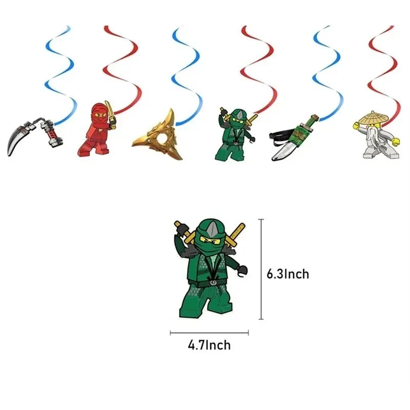 6 Stück Ninja-Hängedekorationen für Kindergeburtstage und Partys – Detail 2