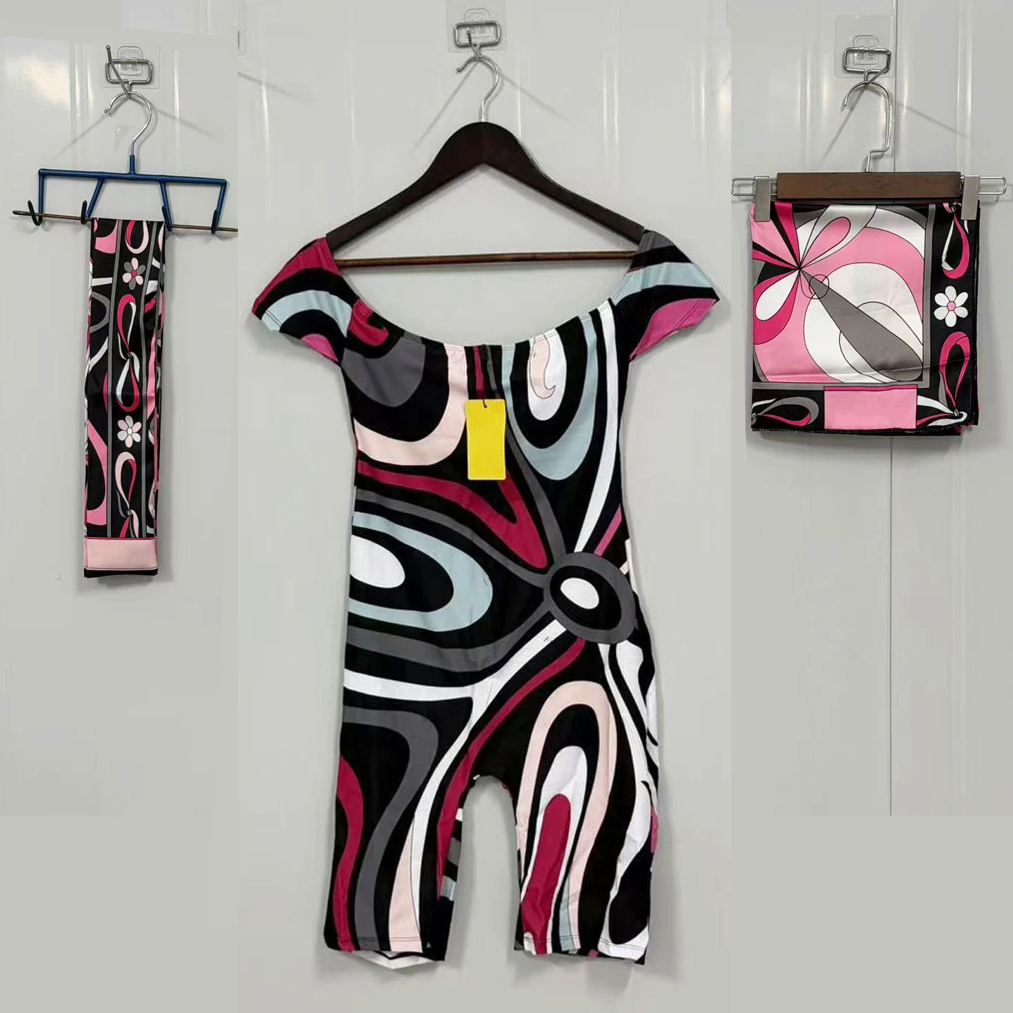 Luxury Design Women's Ribbon Romper with Designer Signature Letter Logo Classic Brand Women's Sexy Scarf Bikini Sets Swimsuits