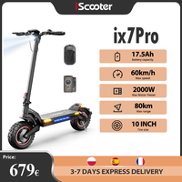 iScooter iX7Pro Dual Drive Off-Road Electric Scooter Max Speed 60km/h 10 Inch Tire 2000W 17.5Ah 48V Foldable eScooter With App
