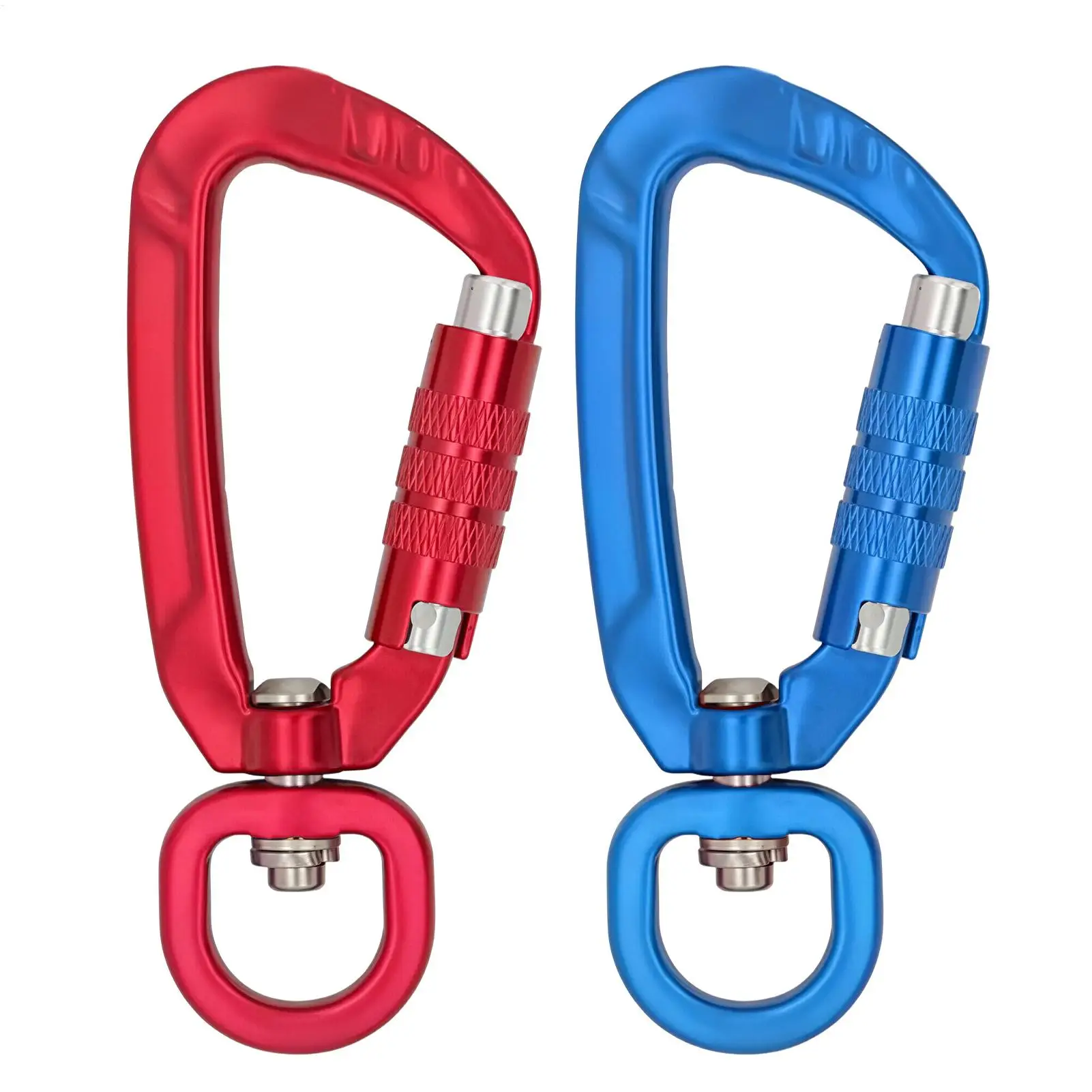Lockable Aluminum Alloy Carabiner With 360 Swivel Joint 4KN Load Bearing Safety Locking Clasp Hook Portable Durable Buckle