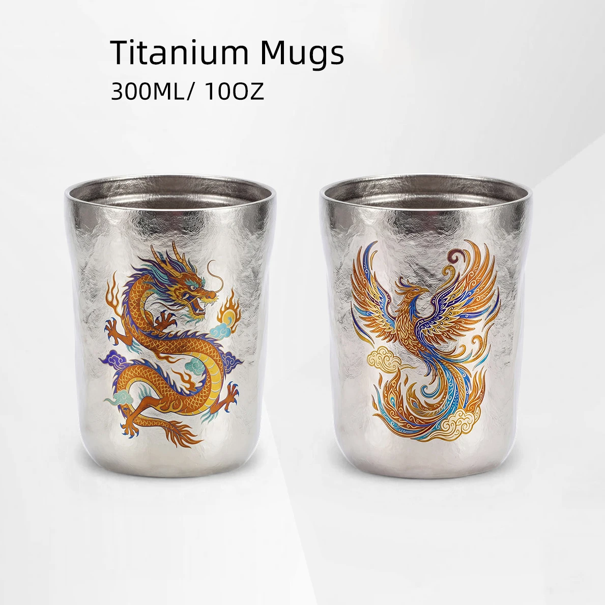 Titanium Mug Vacuum Titan Coffee Cup Dragon Phoenix Ti Double Wall Beer Bottle Titanio