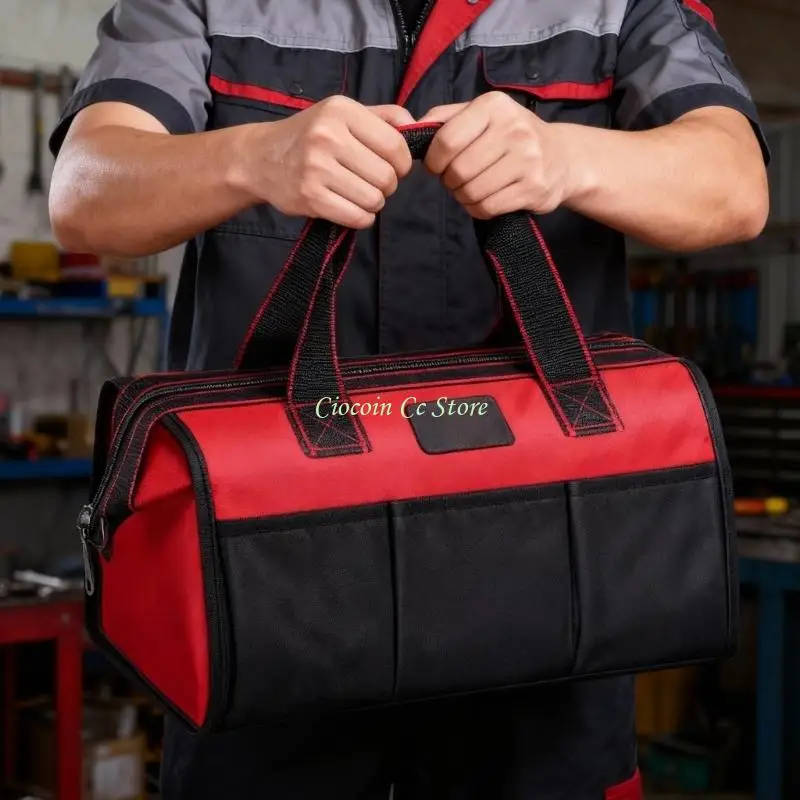 X90F Reinforced 13/14Inch Tool Storage Bag Thick Shoulder Strap Bag For Mechanics DIY
