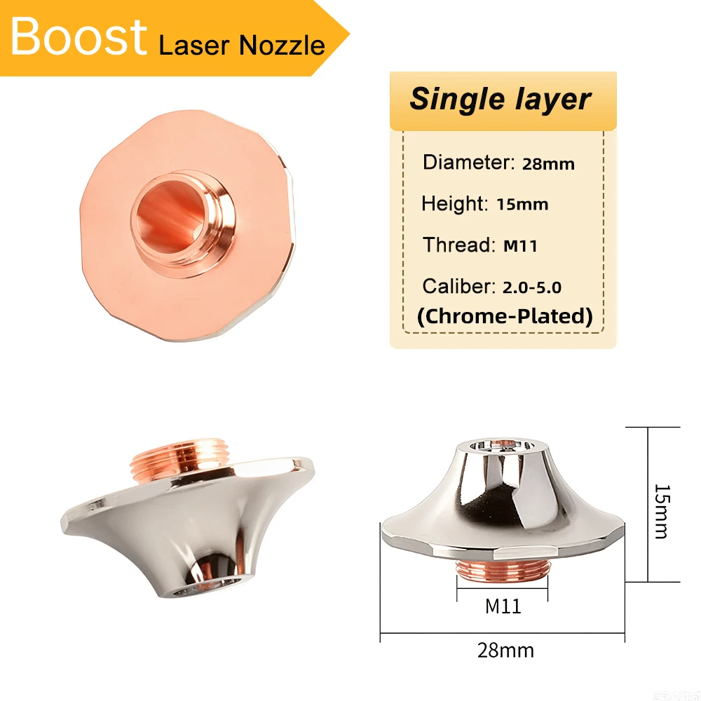 10PCS Bodor Original Boost Anti-collision Nozzle Single Chorme M11 Storm Supersonic High-power Thick Plate Cutting Nozzle