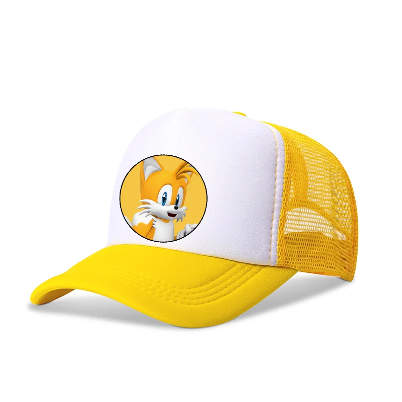 Sonics-sombreros de béisbol de poliéster para niños y niñas, sombrero ajustable, gorra informal Universal, sombrero de conductor de camión, artículos periféricos de acción de dibujos animados