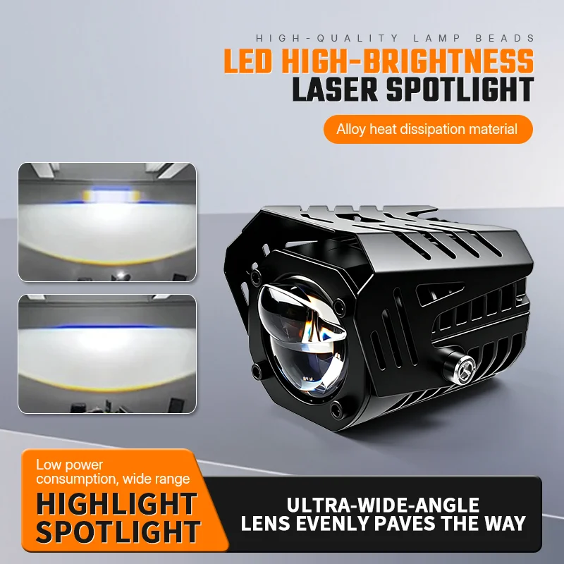 

50W External Ultra-Bright Spotlight for Motorcycles and Electric Vehicles, Dual-Lens Matrix Spotlight, Waterproof Mini Cannon wi