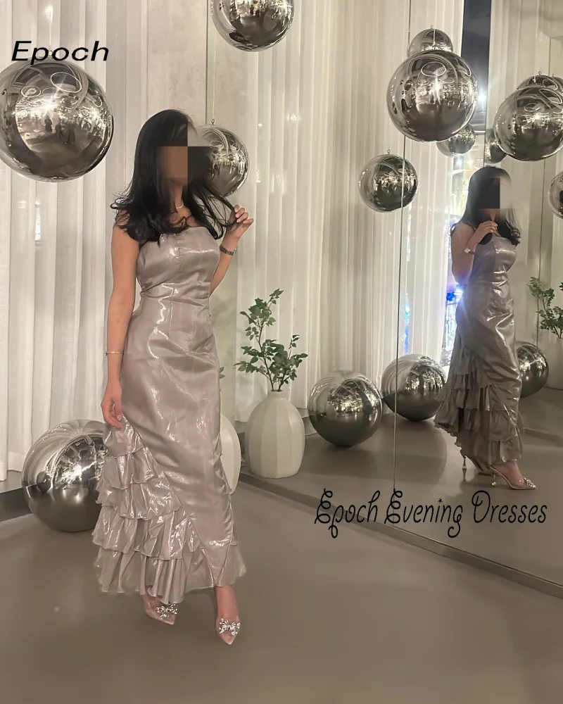 Epoch Formal Evening Dress فساتين مناسبة رسمية Elegant Tiered Ankle-Length A-Line O-Neck Cocktail Prom Gown For Noble Women