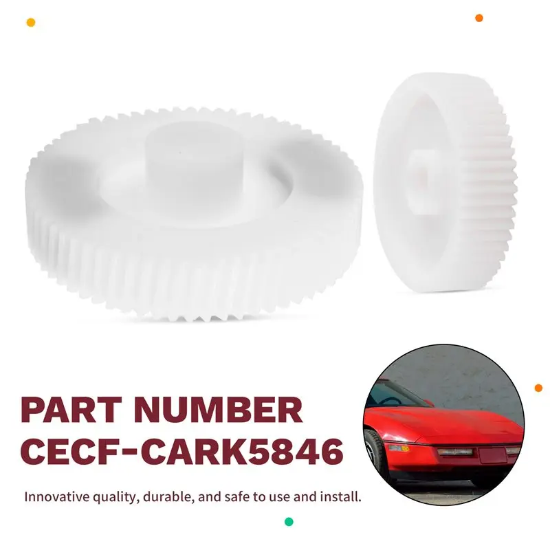 AB96-2PCS Headlight Motor Gear Repair Kit Does Both Sides New For Corvette 1984 1985 1986 1987 5.7 CECF-CARK5846