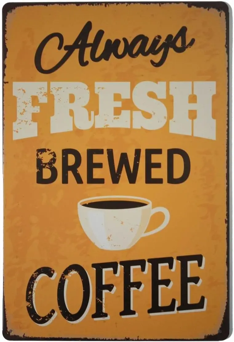 Brewed Coffee Retro Vintage Blechschild -