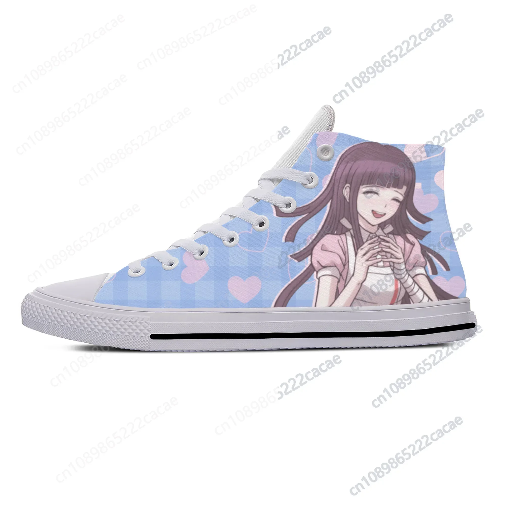 Hot Anime Manga Cartoon Danganronpa Tsumiki Mikan Casual Cloth Shoes High Top Lightweight Breathable 3D Print Men Women Sneakers