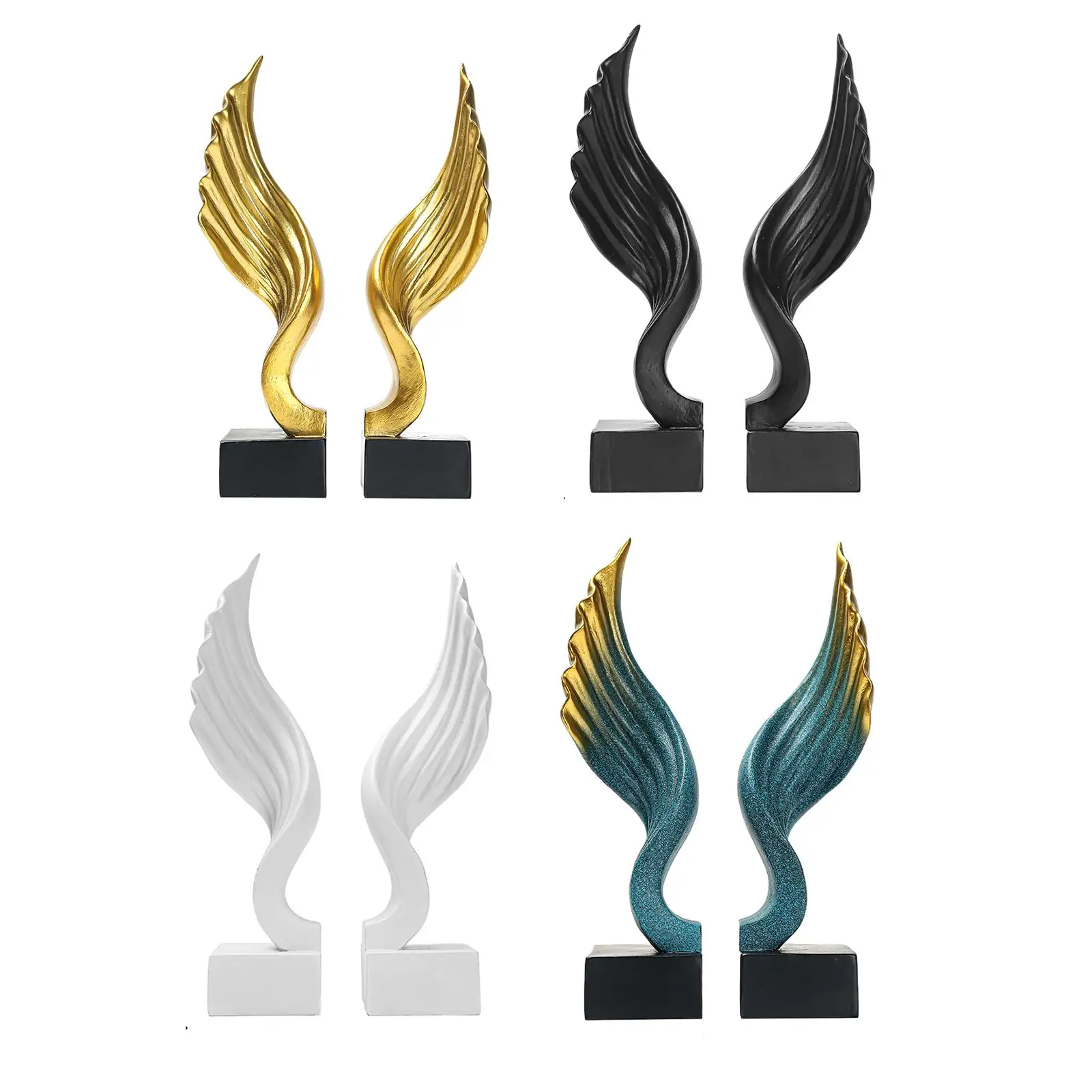 Angel Wing Book Stand Bookends Statue Decoration Anti Slip Base Book Supports for Office Study Room Fine Workmanship Accessories