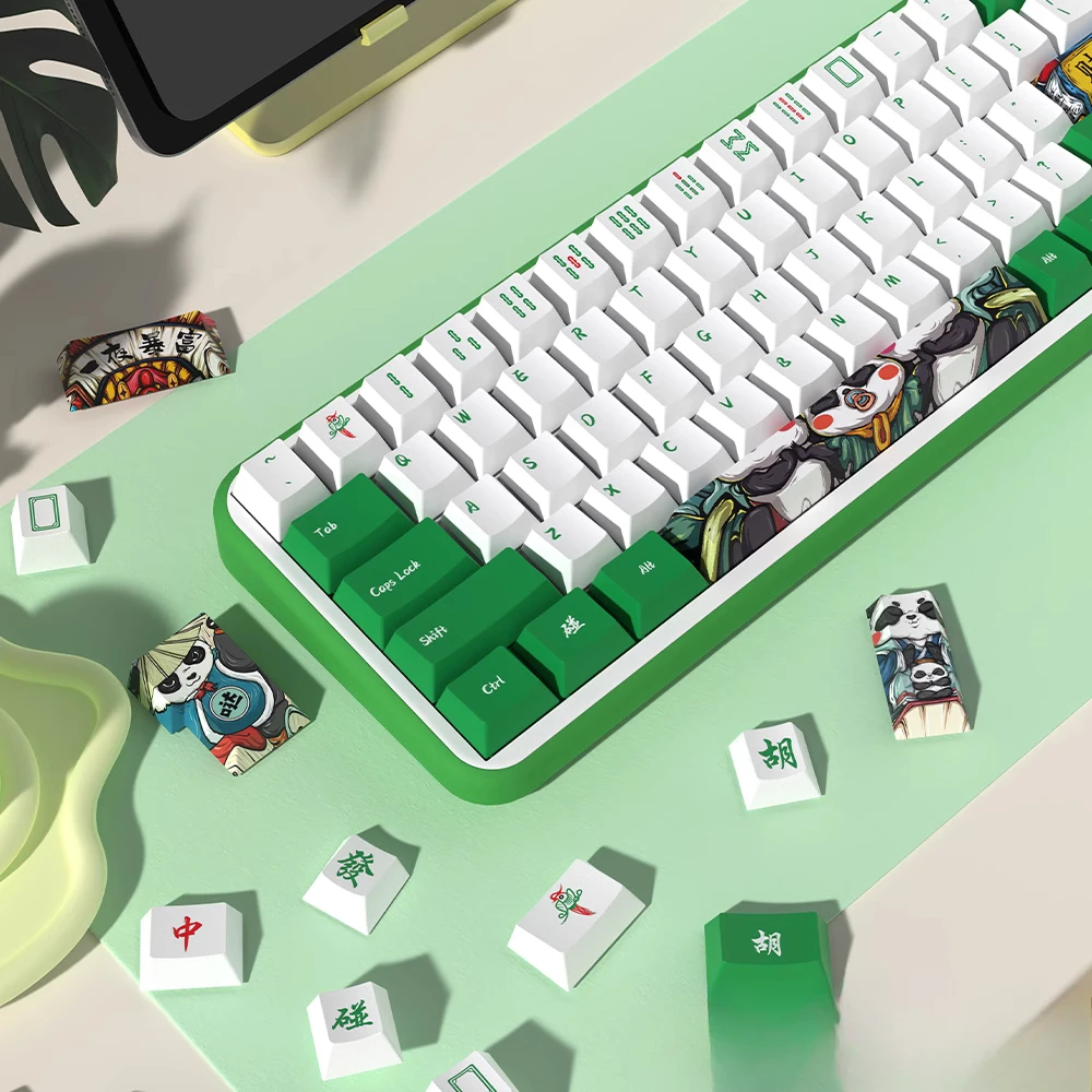 Mahjong keycap wiśnia oryginalna wysokość PBT gorąca sublimacja urocza osobowość zamiennik klucza