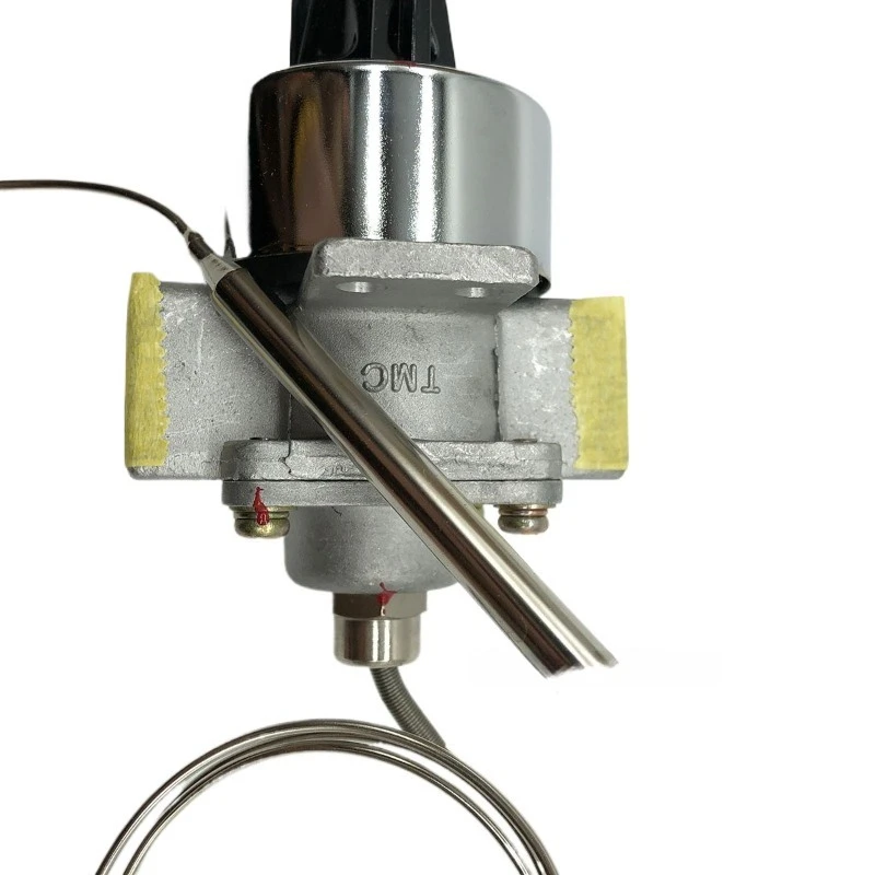 Gas Fryer Thermostat Control Valve, 160-220℃ Capillary Temperature Control Valve with Sensor Probe, Commercial Kitchen Parts