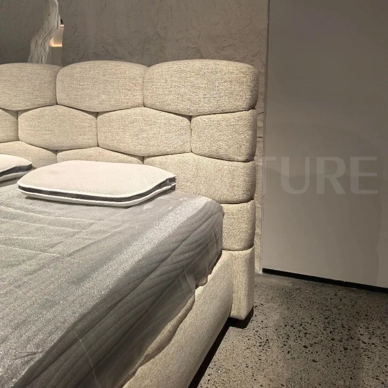 art niche designer creative cloud square bed, wabi sabi retro flush edge enclosed floor 1.8 meters low foot bed