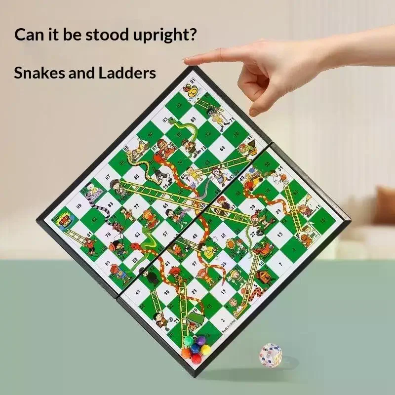 Desktop Foldable Snake Ladder Board And Game Family Chessboard Portable 5