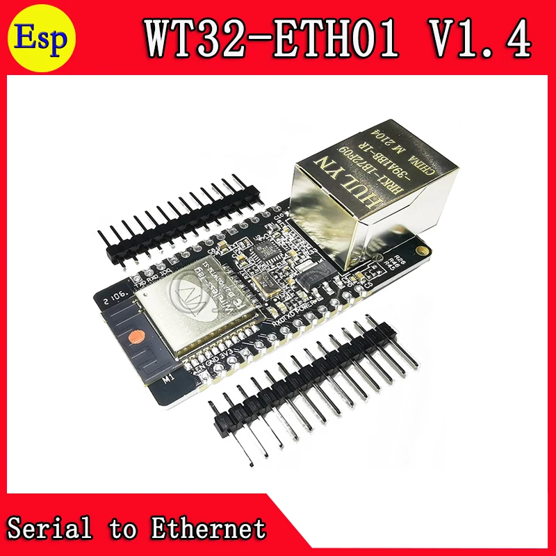 Modem de porta serial incorporado, módulo de gateway combinado Bluetooth e WiFi, WT32-ETH01, V1.4, mercadorias em estoque, WT32