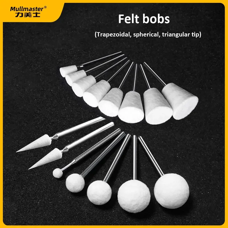 Mullmaster shaped felt bobs Trapezoidal, spherical, triangular tip wool grinding wheel Cotton ball jadeite mold mirror polishing