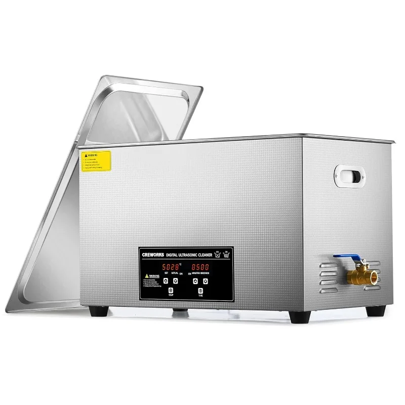 30L Large Ultrasonic Cleaning Machine with Heater & Timer, 600W Stainless Steel Ultrasonic Washing Machine, 7.9 gal Sonic