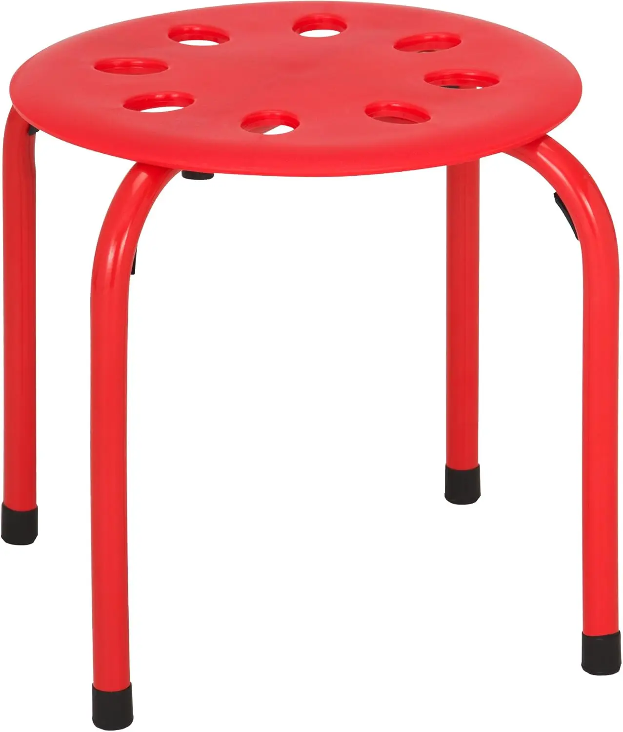 Commercial Furniture Daycare Stacking Stools for Kids, 12" Children's Portable Nesting Office and Classroom Stools, Assorted Col