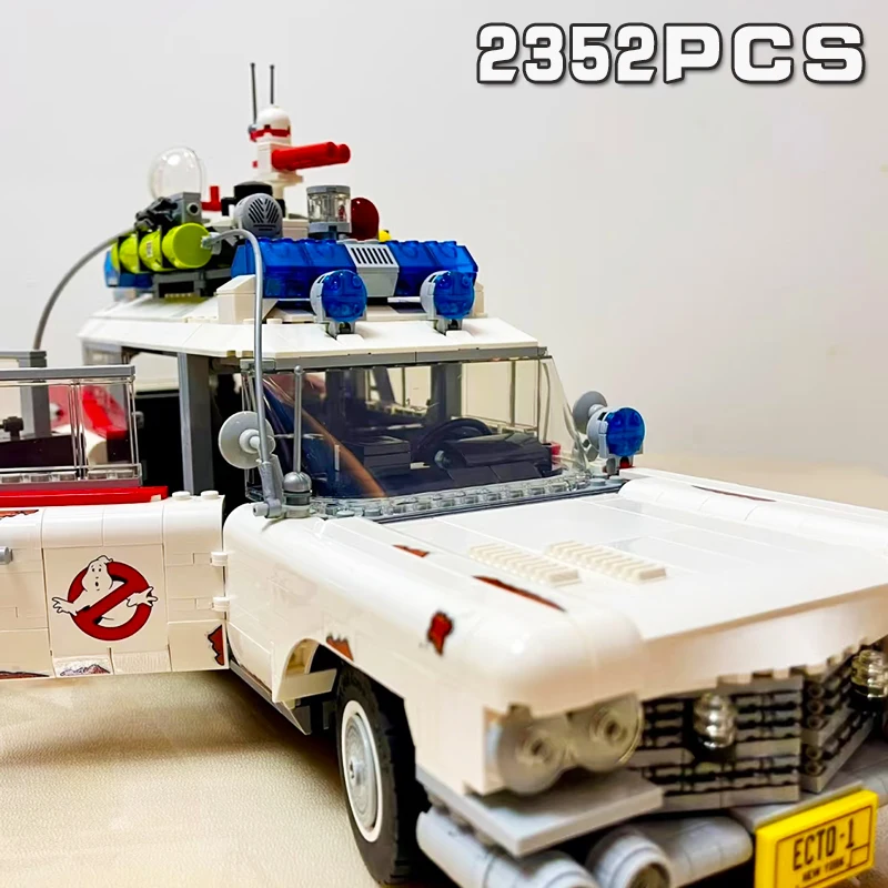 Em estoque ghostbuster Ecto-1 blocos de construção modelo carro moc tijolos exibição para crianças adultos brinquedos halloween presentes natal