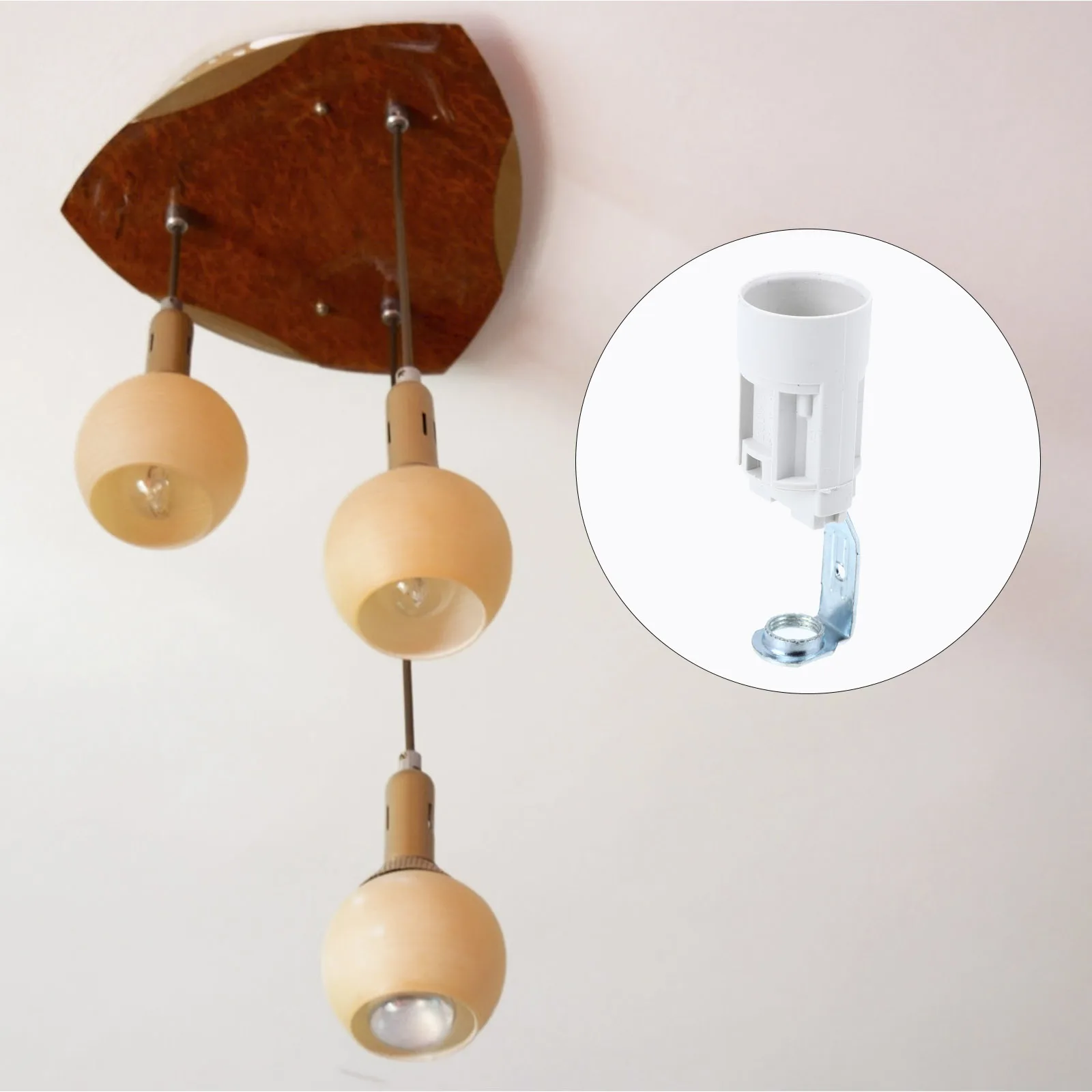 Soporte de lámpara E14, Base de bombilla de manguera, piezas de lámpara colgante Vintage, resistente a altas temperaturas, estilo europeo para el hogar, 3 uds.