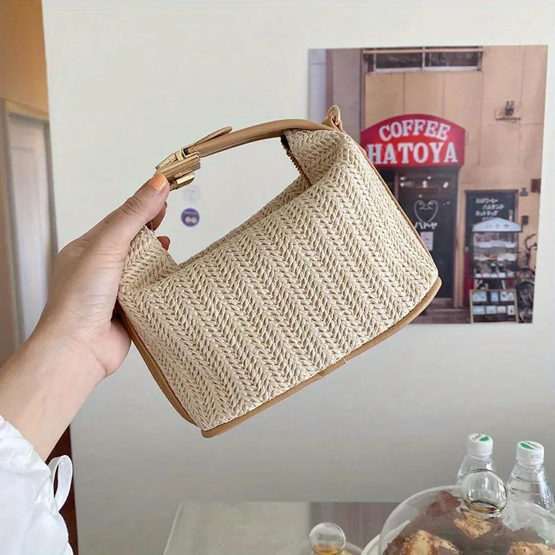 

Korean Version Versatile Beach Style Women's Handbag, Fashion Woven Shoulder Bags, Suitable for Commuting and Travel