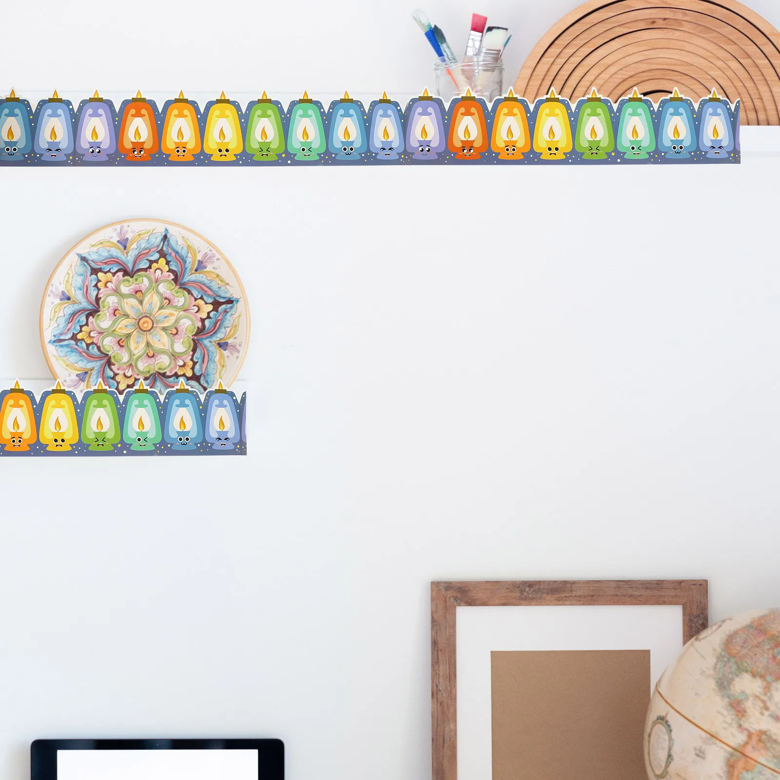 

Waterproof Adhesive Cartoon Border Stickers Decorative Edges for Children Classroom Scrapbooking Replaceable
