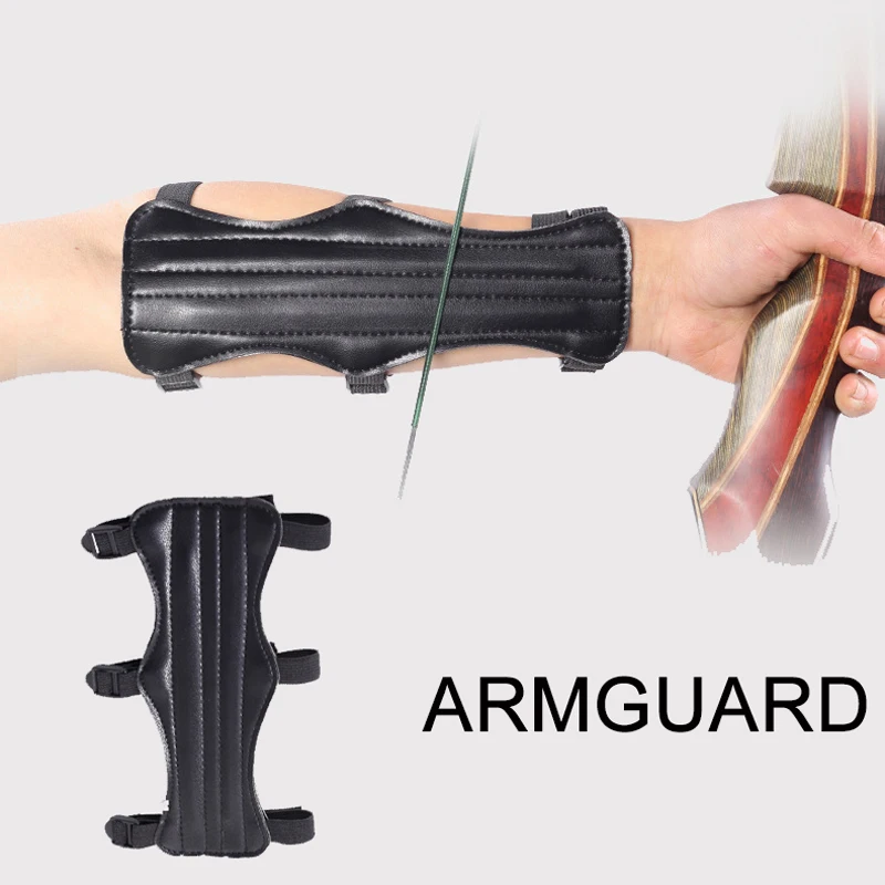 Arm Guard Protection Leather Archery Equipment Forearm Safe Adjustable Bow Arrow Hunting Shooting Training Accessories Protector