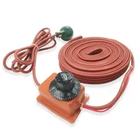 Knob temperature control 110 220 V 15mm x 1-10 Meters Waterproof Flexible Silicone Heater Strip Belt Freeze Protection Pipeline