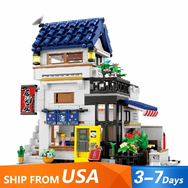 

1130PCS Street View Izakaya Shop House Buildings Sets, City Apartment Store Architecture Modular Buildings Blocks Model Kit Gift