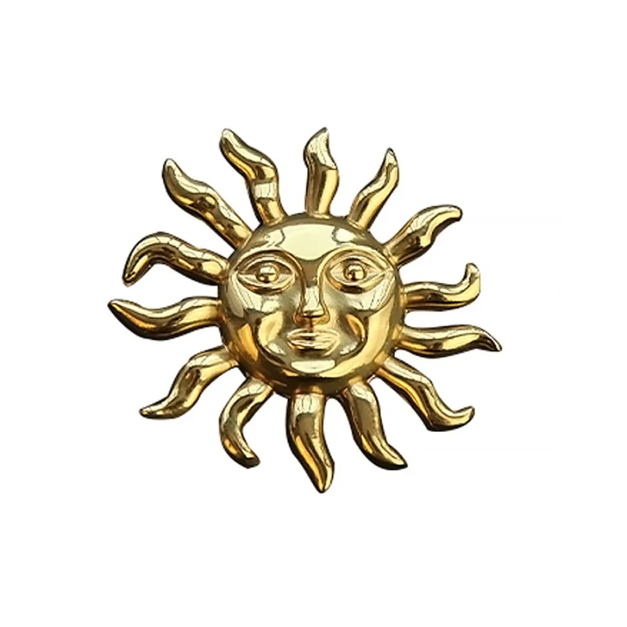 Golden Smiling Face Little Sun Knobs and Handles for Drawers Light Luxury Knobs for Furniture Children\'s Room Decoration